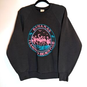 Vintage Fruit of the Loom Bahamas Flamingo Beach Club Sz L Crewneck Sweatshirt